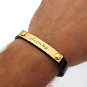 Mens Engraved Signature Bracelet - Present for Men