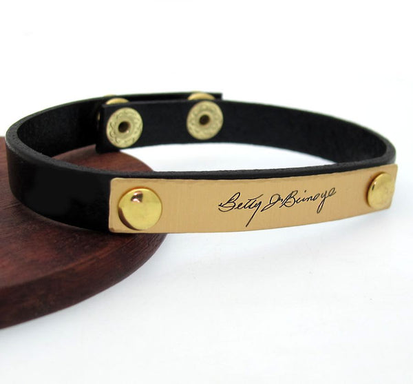 Engraved Signature Bracelet - Present for Men Keepsake gift for him