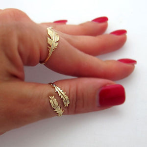 14K Gold Filled Gold Feather Ring