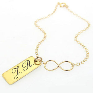 initials gold infinity bracelet