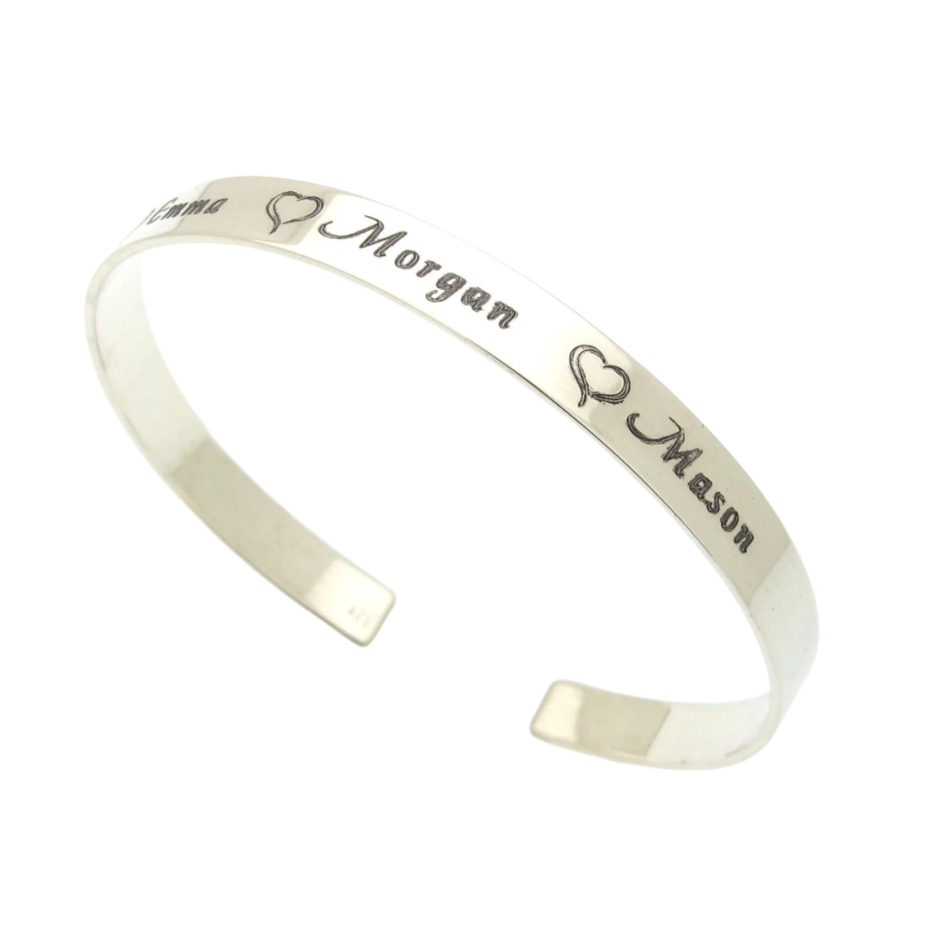 Personalized bracelet with kids names -  Mom Silver bracelet