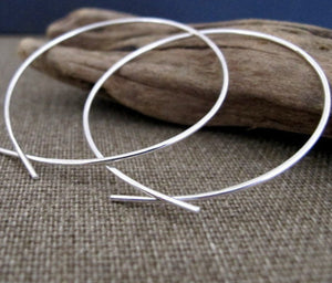 modern Sterling Silver Hoop Earrings