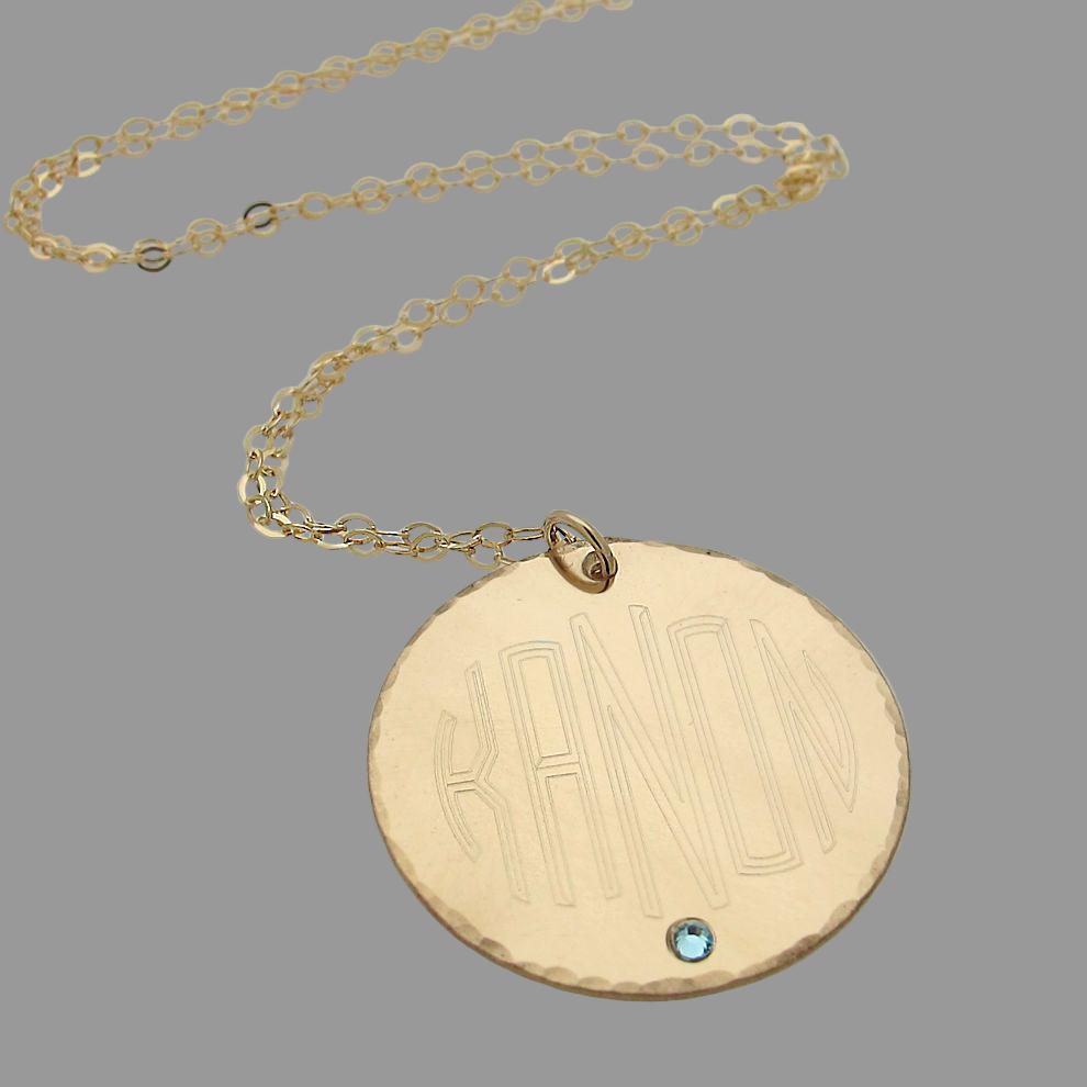 Monogram Initials Necklace - Gold Filled Jewelry 