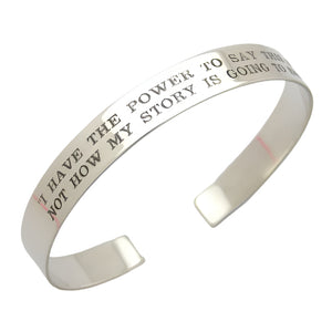 Custom engraved silver bangle cuff