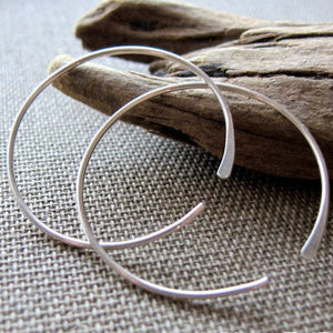 Hammered silver hoops