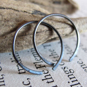 dark silver hoop earrings