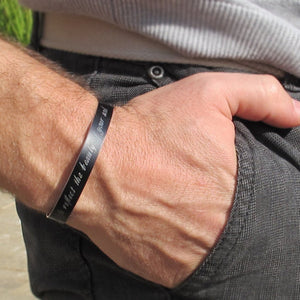 Black cuff with engraving