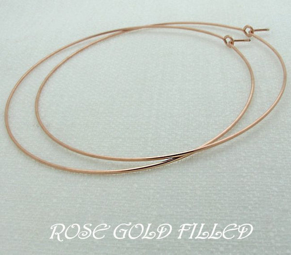 rose gold filled hoop earrings