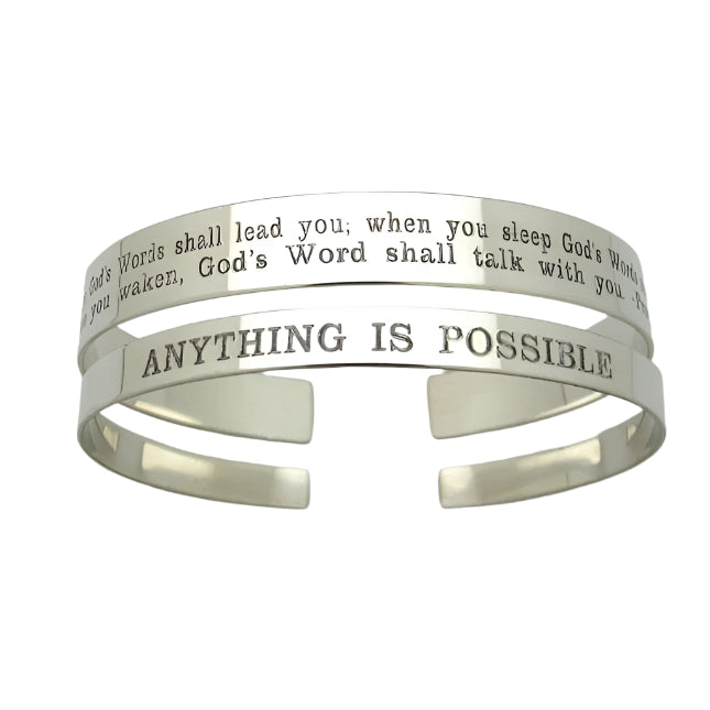 wide and narrow silver cuff bracelets