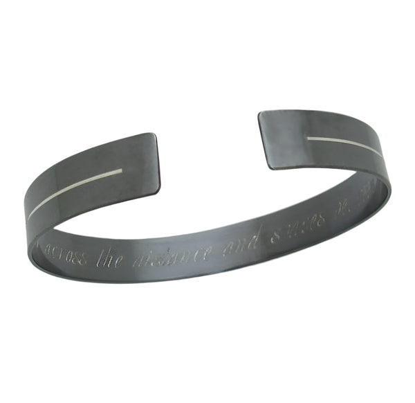 hidden engraved black cuff bracelet