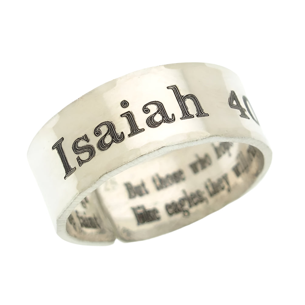 Isaiah 40:31 Personalized Sterling Silver Ring