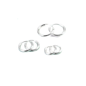 Sterling Silver Hop Earrings, Small hoops in sterling silver